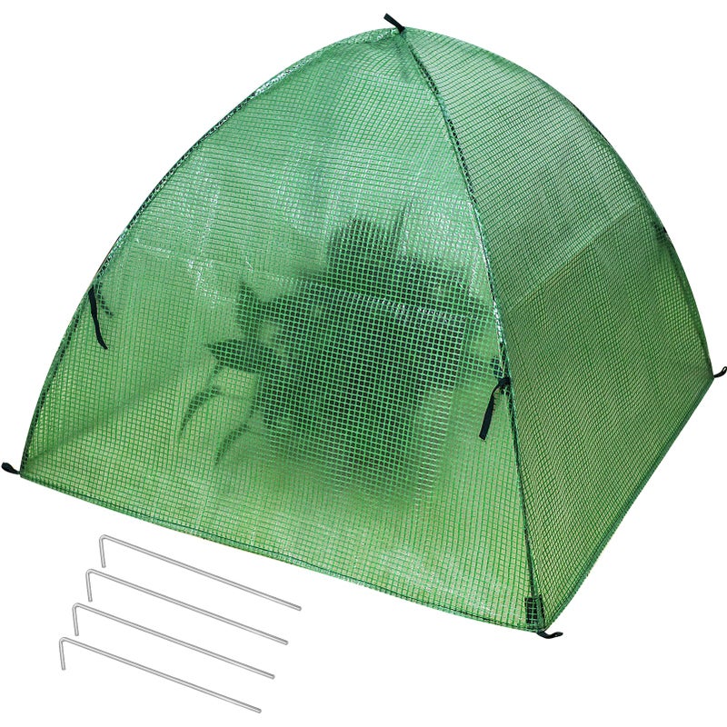 Emsiok Plant Tent Outdoor Winter Shrub Cover Green Frost Tents Plant Covers Freeze Protection Tent Waterproof Plant Frost Protector Plant Guard Cover to Protect Plants Vegetable from Animals, 37X37X27Inch - Image 1