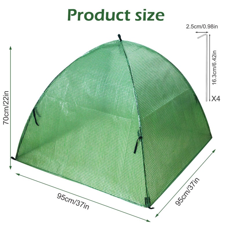 Emsiok Plant Tent Outdoor Winter Shrub Cover Green Frost Tents Plant Covers Freeze Protection Tent Waterproof Plant Frost Protector Plant Guard Cover to Protect Plants Vegetable from Animals, 37X37X27Inch - Image 2