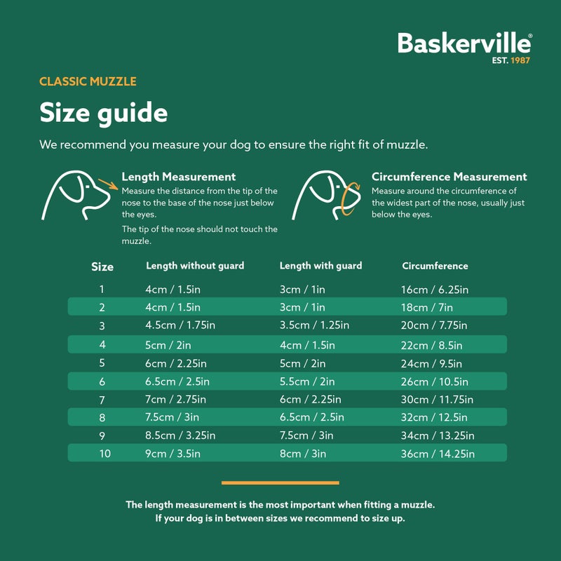 Baskerville Classic Basket Muzzle - Dog can Pant and Drink, Prevents Biting and Food Waste Scavenging, Strong TPR, Ideal for Longer Nosed Dogs, Breathable Dog Training Muzzle for Medium Dogs (Size 4) - Image 5