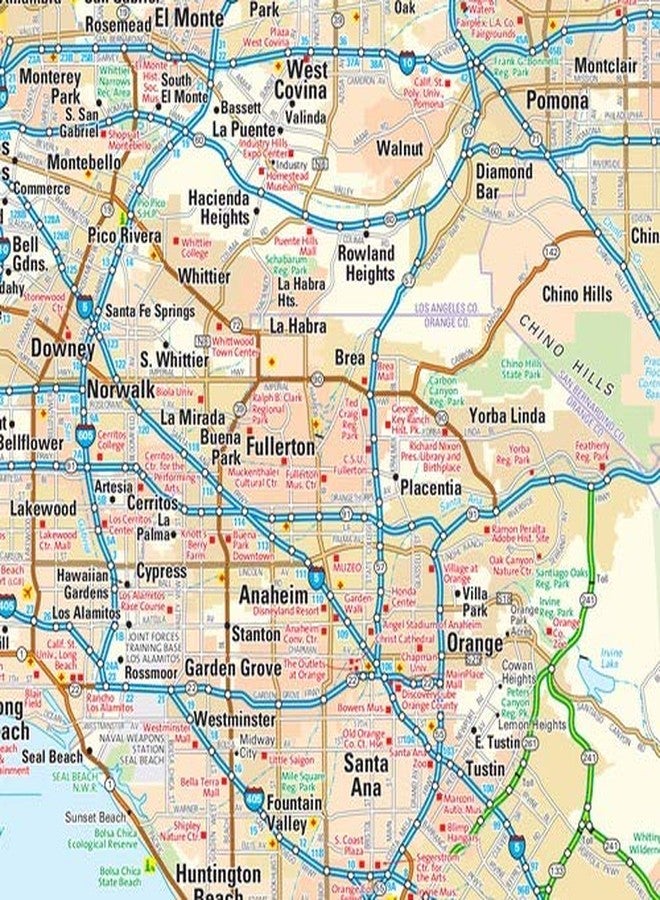 Globe Turner Los Angeles, California Wall Map, small - 21.5" x 14.5" Laminated - Image 3