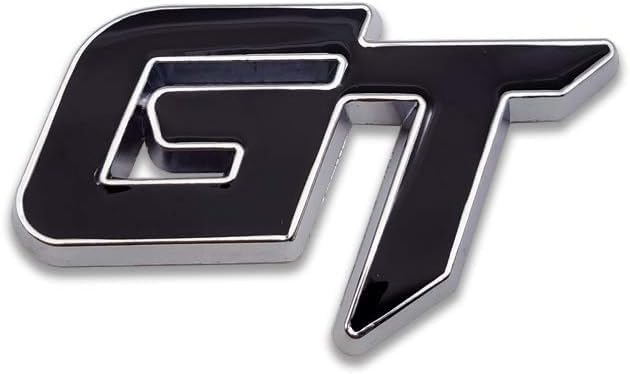Automaze Chrome Metal GT Logo Car Emblem Premium 3D Badge Auto Racing Sport Sticker Exterior Grand Tourer Decal (Black,Chrome) - Image 2
