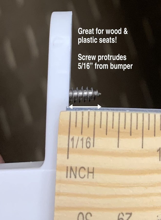 كومباك هوم مصدات كومباك هوم سيف -T- - مثبتات مقعد المرحاض، تحافظ على سلامة الأطفال وكبار السن والمعاقين من الانزلاق من مقعد المرحاض المهتز أو المتحرك أو المتذبذب، لون أبيض، قطعتين - Image 5