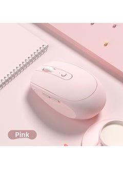 Generic Bluetooth Wireless Mouse Silent Silent Girl Rechargeable Game Office Universal Laptop Tablet Mouse-Specifications:Fairy Pink + Bluetooth Rechargeable Version [free Mouse Pad + Diy Sticker] - Official Standard  - Image 1