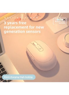Generic Bluetooth Wireless Mouse Silent Silent Girl Rechargeable Game Office Universal Laptop Tablet Mouse-Specifications:Fairy Pink + Bluetooth Rechargeable Version [free Mouse Pad + Diy Sticker] - Official Standard  - Image 3