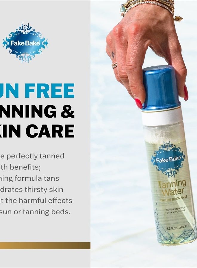 Fake Bake Tanning Water Self Tanner Instant Glow with Hydrating Passion Flower Rejuvenation - Natural Looking Sunless Bronzing for Women & Men - Professional Mitt For Easy Application - 6.7 oz, All - Image 2