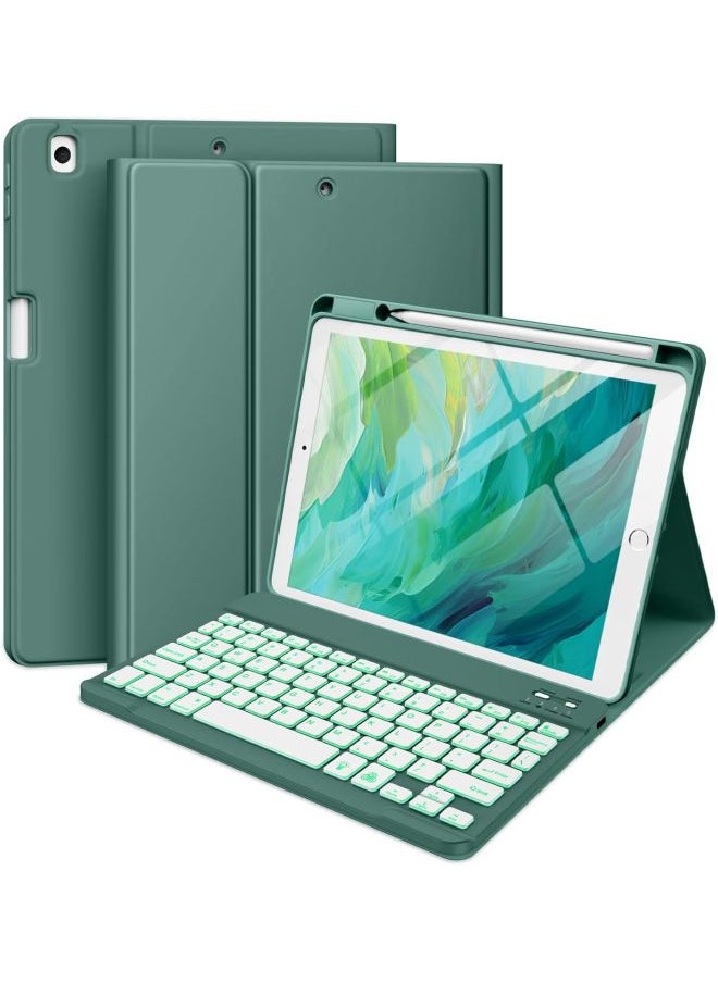 Generic For IPad2024 Pro11 Wireless Bluetooth Keyboard Protective Case 10 Generation Pen Slot Soft Case Air13 Leather Case-Color:Dark Night Green-Applicable Models:2022ipad 10th Generation 10.9  - Image 1