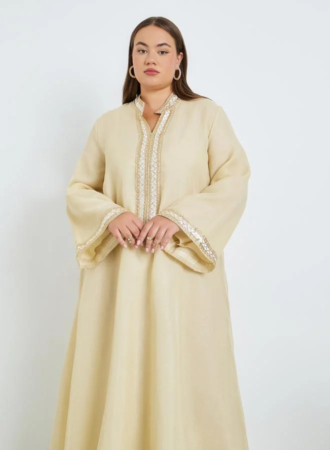 Amirah Plus Size Embellished Jalabiya