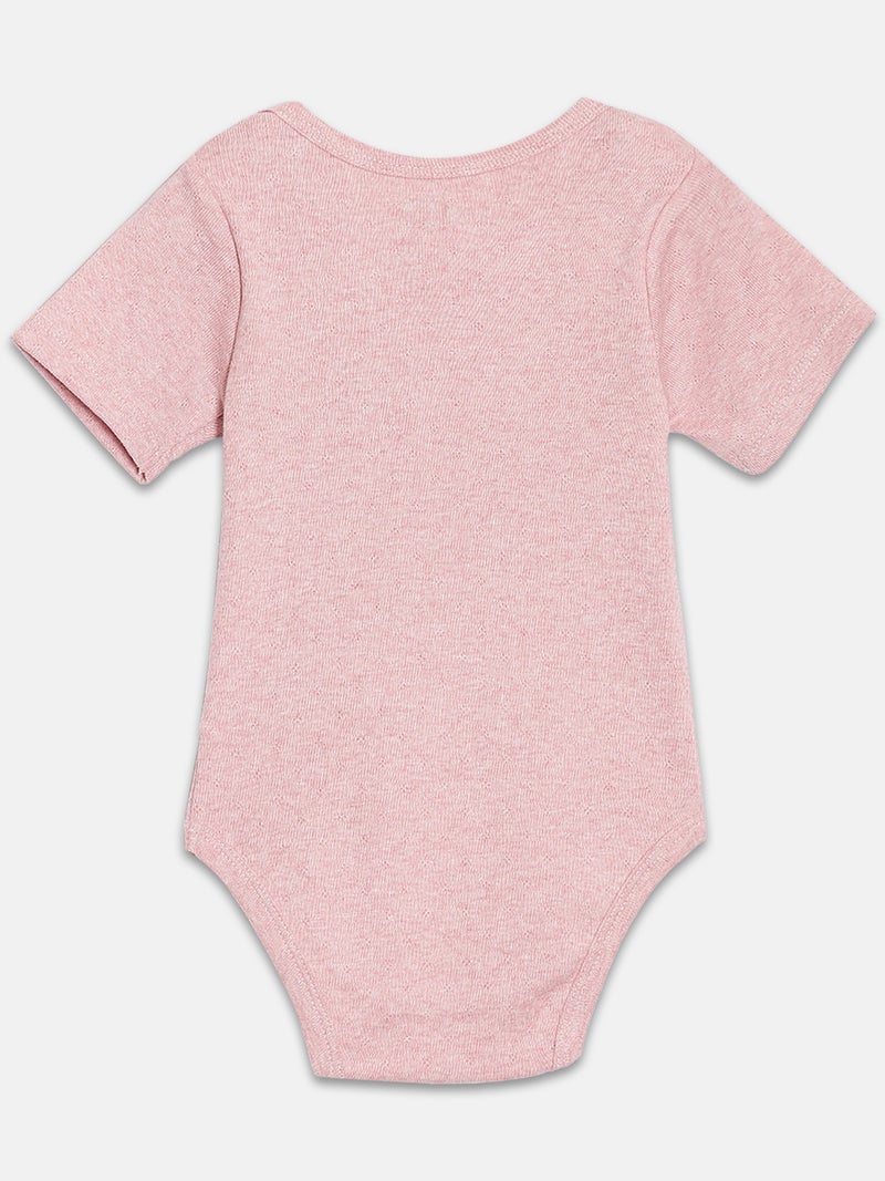 Broon Infant Girls White and Pink Printed Pure Organic Cotton Bodysuit Pack of 2 - Image 5