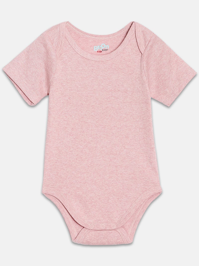 Broon Infant Girls White and Pink Printed Pure Organic Cotton Bodysuit Pack of 2 - Image 3