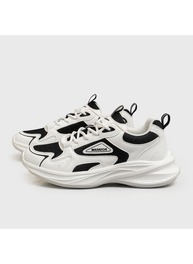 Pull Back Huili Women's Shoes, Breathable Mesh Upper, Versatile Dad Shoes, Thick-soled Casual Sneakers, Wxyl885yw, White And Black, Size 37 - Image 5