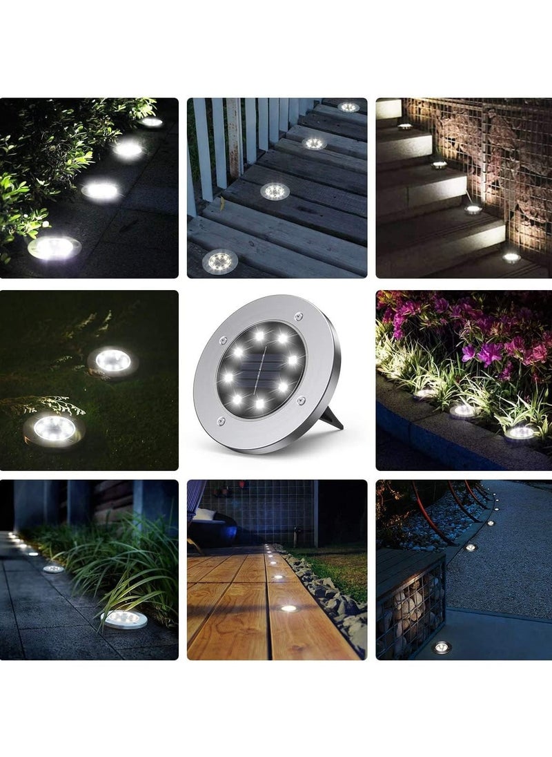 Generic Solar Powered LED Outdoor Ground Lights with IP65 Dust and Water Resistance for Landscape, Garden, Yard, Pathway Lighting 8 White Bulbs x 1  - Image 4