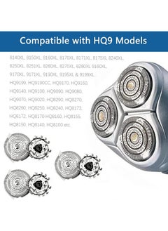 Gleway Hq9 Replacement Heads Fit For Philips Hq9 Speedxl Replacement Shaving Head Fit For Norelco Series 8140Xl 8160Xl 8170Xl Hq9 Replacement Blades Heads For Razor Hq9080 8240Xl 8140Xl 8150Xl 3Pack  - Image 4