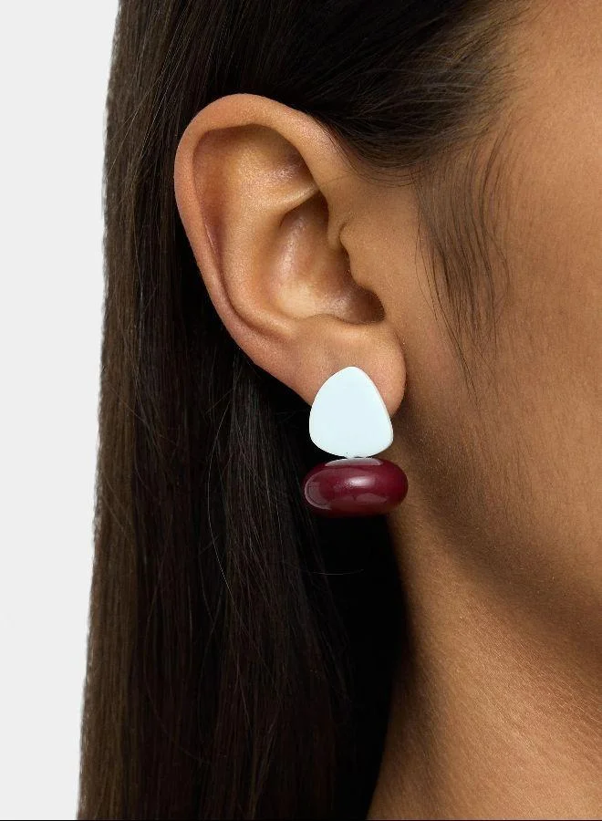 بارفوا أقراط راتنج قصيرة متعددة الألوان