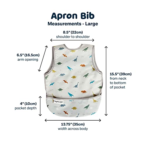 Tiny Twinkle Short Sleeve Apron Baby & Toddler Bib for Boys – Waterproof, Mess-Proof Bibs for Eating & Feeding, Machine Washable, Perfect Holiday Gift (Dinosaur, 2-4Y) - Image 5