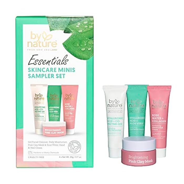 By Nature Essentials Skincare Minis Sampler - Travel Size Skincare Gift Set & Kits
