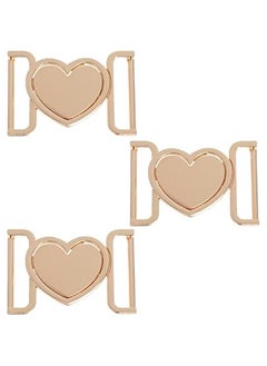 3Pcs Heart- shaped Metal Roller Buckles Heart- Shaped Turn Clasp Metal Decorative Buckle Metal Buckle Heart-