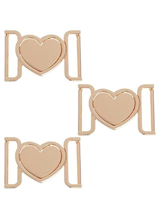 Generic - 3Pcs Heart- shaped Metal Roller Buckles Heart- Shaped Turn Clasp Metal Decorative Buckle Metal Buckle Heart- - Image 1