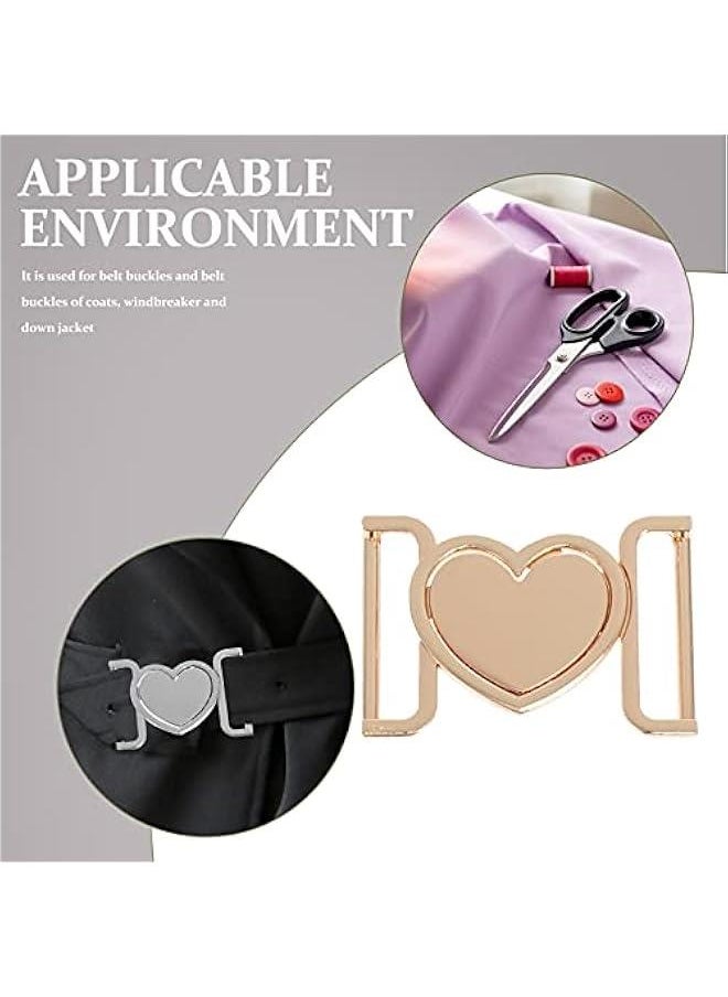 Generic - 3Pcs Heart- shaped Metal Roller Buckles Heart- Shaped Turn Clasp Metal Decorative Buckle Metal Buckle Heart- - Image 1