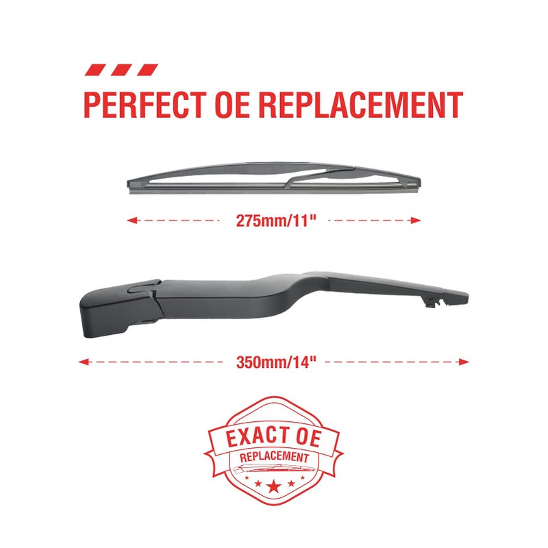BERG REGEN For Genuine GMC Acadia Saturn Outlook 2007-2012,Rear Windshield Wiper Arm with Blades Kits Assembly, Factory OE Replacement for GM 15276248 15276259, Acadia Denali Back Window Accessories - Image 4