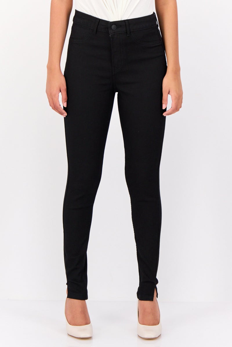 VERO MODA أنا، مناظر طبيعية بواسطة فيرو مودا بنطلونات تشينو ضيقة للنساء، سوداء - Image 1