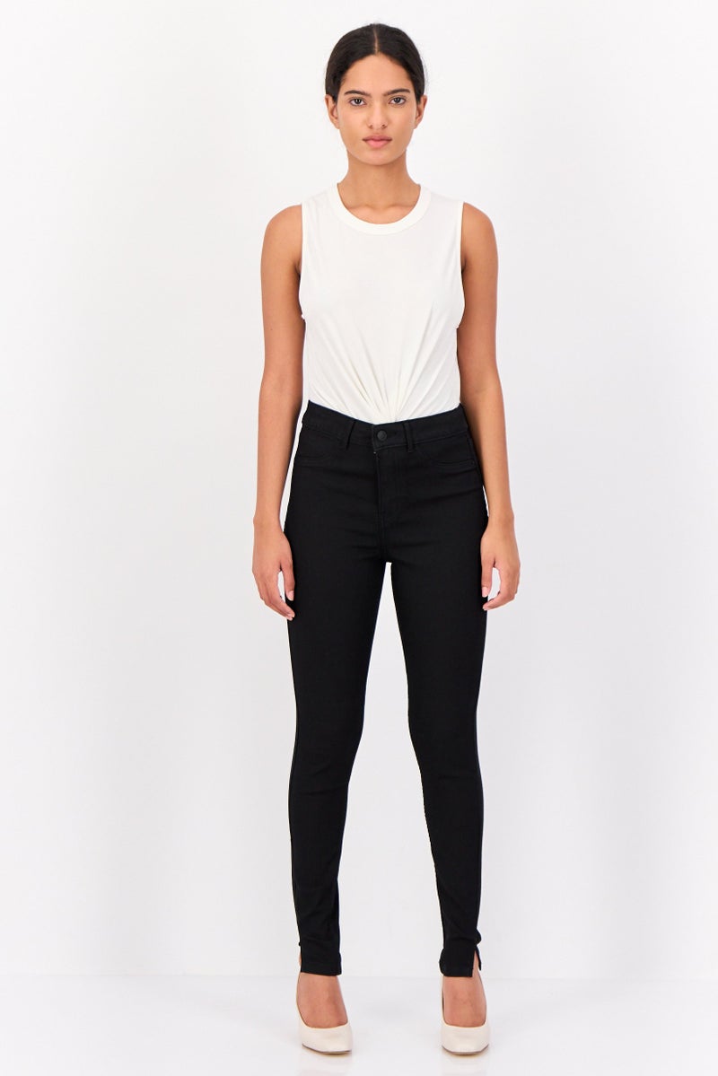 VERO MODA I,Scenery By Vero Moda Women Skinny Fit Solid Stretchable Chino Pants, Black - Image 4