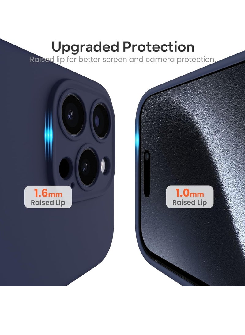 ELTRAZONE "ELTRAZONE iPhone 15 Pro Max 6.7” Case – Midnight Blue, Silky-Soft Liquid Silicone with Shockproof Rubber, Includes Screen Protector" - Image 4