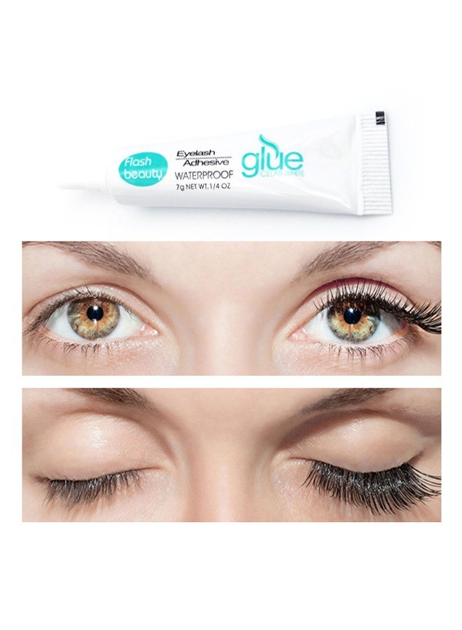 Glue Clear-White,Strong Hold False Eyelash Glue Clear Eye Lash Glue 7g Eyelash Glue Drys Clear Lash Extension Adhesive New Waterproof Long Lasting Formula Strong All Day Hold - Image 2
