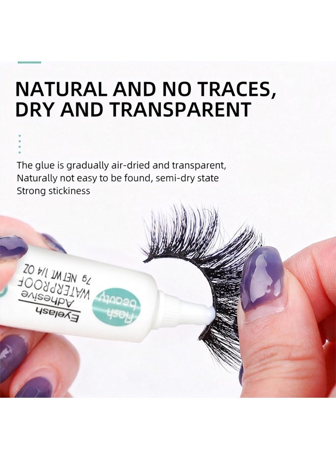 Glue Clear-White,Strong Hold False Eyelash Glue Clear Eye Lash Glue 7g Eyelash Glue Drys Clear Lash Extension Adhesive New Waterproof Long Lasting Formula Strong All Day Hold - Image 5