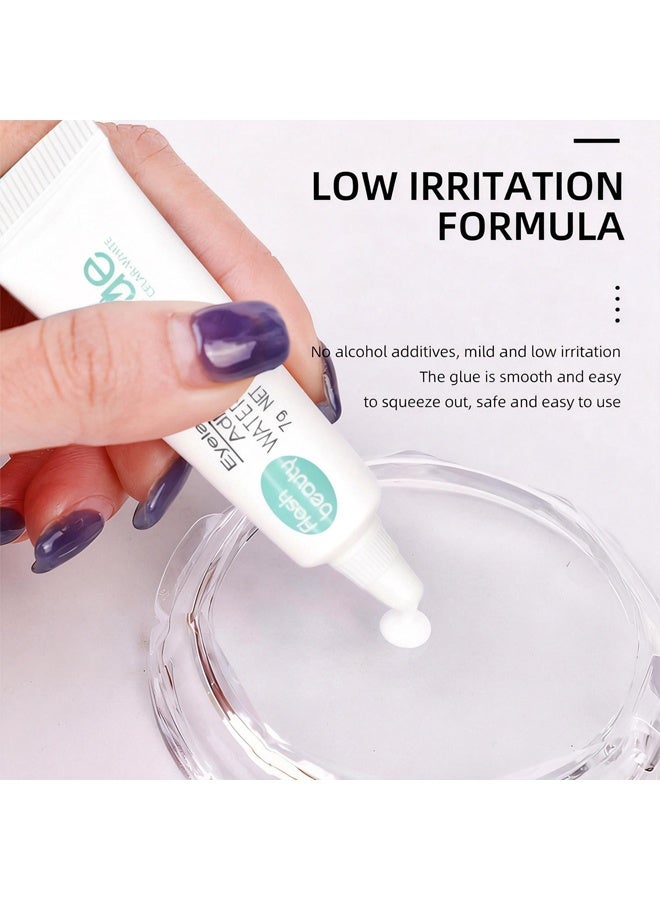 Glue Clear-White,Strong Hold False Eyelash Glue Clear Eye Lash Glue 7g Eyelash Glue Drys Clear Lash Extension Adhesive New Waterproof Long Lasting Formula Strong All Day Hold - Image 4