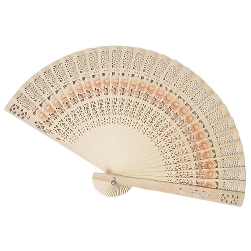 Cottage Handicraft Premium Japanese Folding Wooden Hand Held Fan Handicrafted Folding Hand Fan Girls Women Kids Boys Wedding Theme Party Decoration Stage Shows Dance Authentic Pack of 1  - Image 1