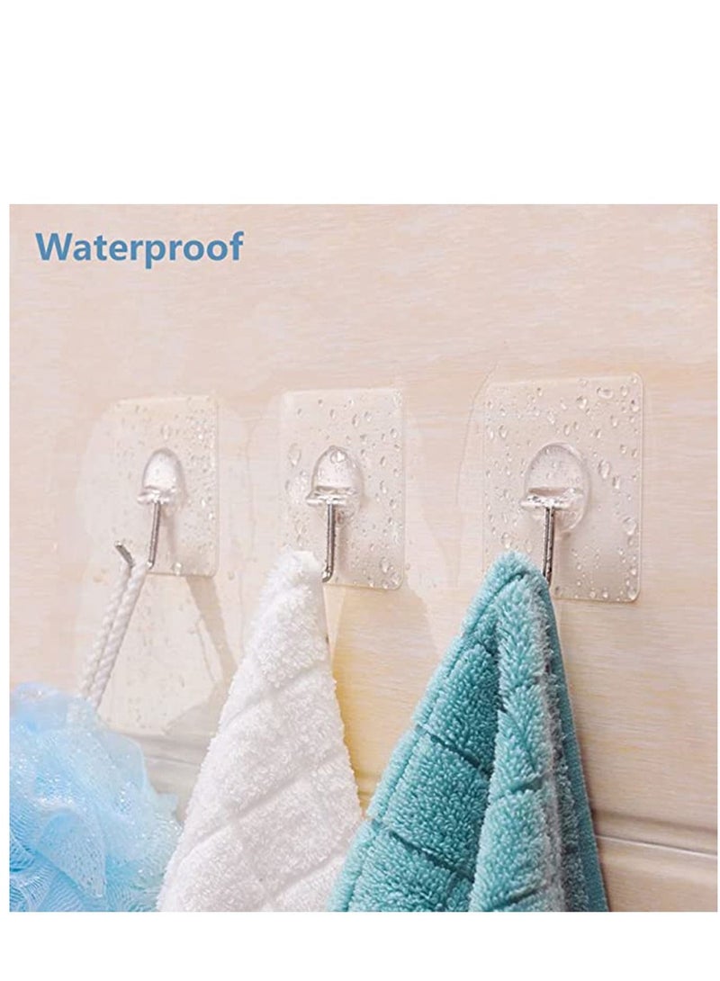 8 عبوات من خطافات الحائط ، غير ملحومة شفافة قابلة لإعادة الاستخدام مقاومة للماء والزيوت ذاتية اللصق للمطبخ والحمامات شديدة التحمل - Image 3