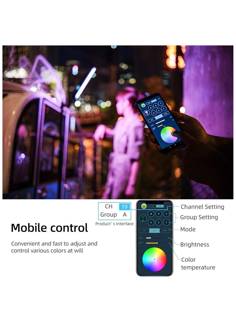 Weeylite عصا إضاءة فيديو LED محمولة من Weeylite K21 RGB، عصا إضاءة للتصوير الفوتوغرافي مع مغناطيس وتعتيم اللون 2500K-8500K بطارية مدمجة قابلة لإعادة الشحن وحامل تحكم في التطبيق - Image 5