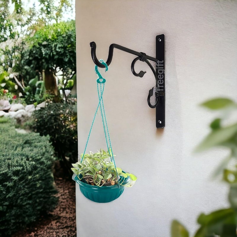 Treegift خطافات حوامل جدارية لتعليق الأواني والنباتات وأصص الزهور وغيرها من العناصر المعلقة باللون الأسود. الحجم - 19" × 17" سم (1) - Image 2