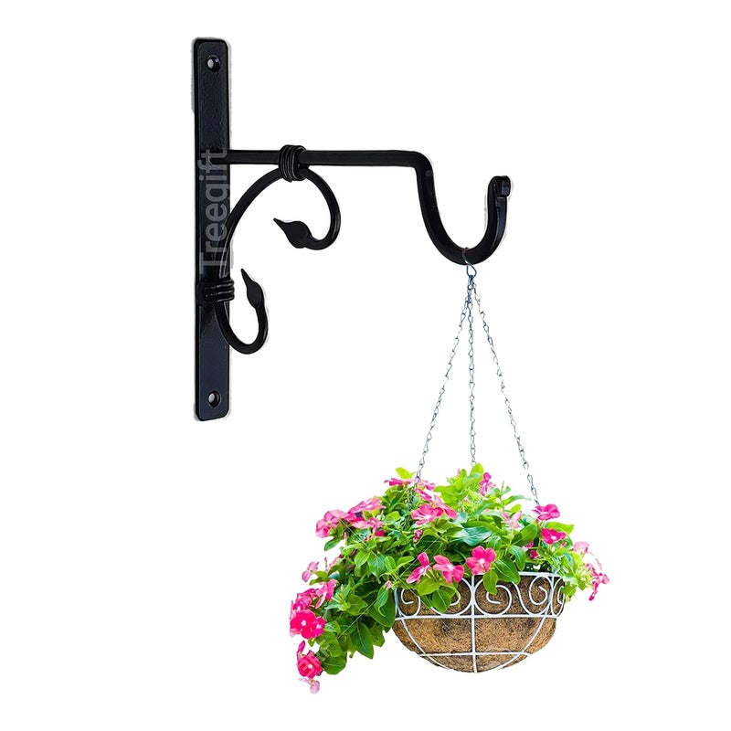 Treegift خطافات حوامل جدارية لتعليق الأواني والنباتات وأصص الزهور وغيرها من العناصر المعلقة باللون الأسود. الحجم - 19" × 17" سم (1) - Image 5