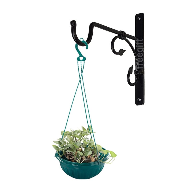 Treegift خطافات حوامل جدارية لتعليق الأواني والنباتات وأصص الزهور وغيرها من العناصر المعلقة باللون الأسود. الحجم - 19" × 17" سم (1) - Image 4