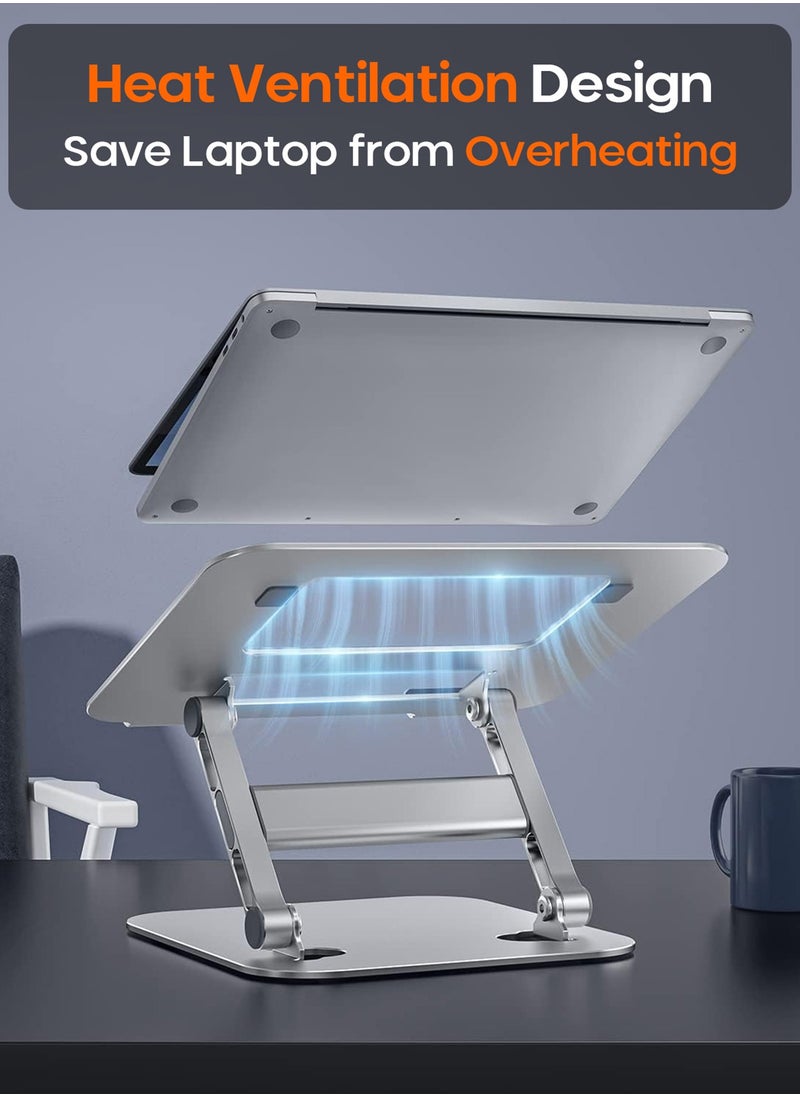 PEGANT - PEGANT Adjustable Laptop Stand for Desk, Ergonomic Portable Foldable Aluminum 10-16" Laptop Organizer, Lightweight Notebook Holder for Home Office Travel, Compatible with MacBook Dell HP Lenovo ASUS - Image 1