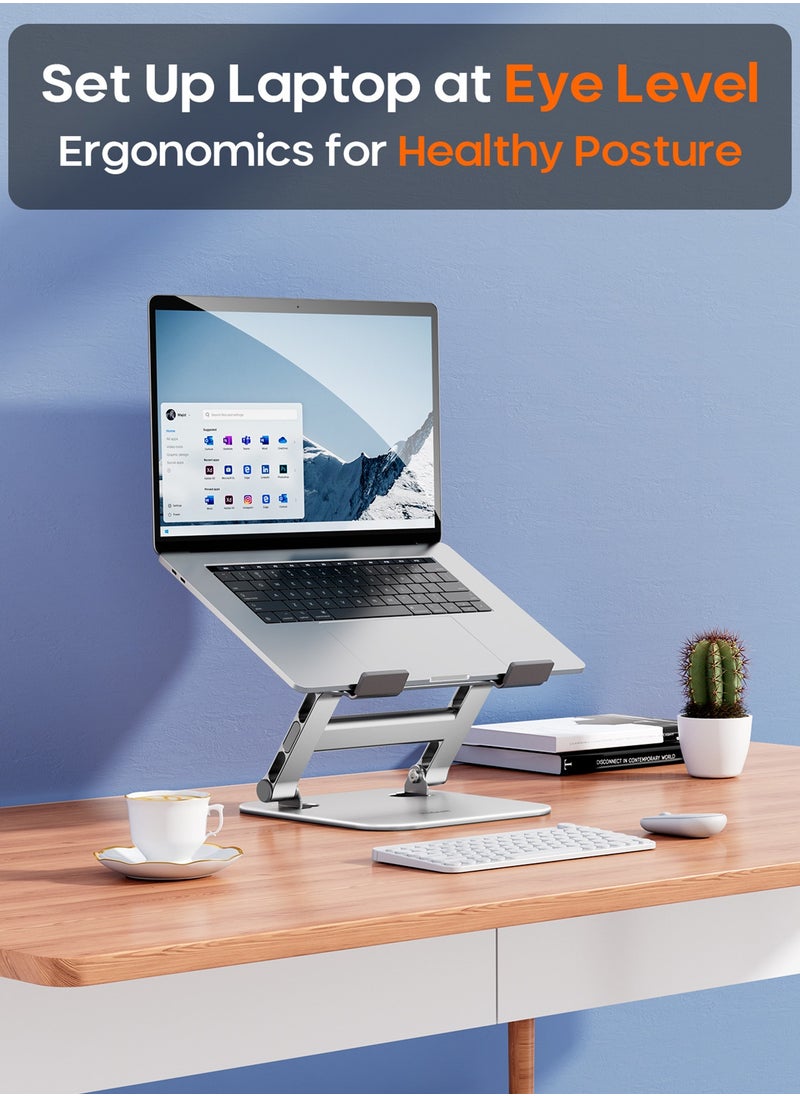 PEGANT - PEGANT Adjustable Laptop Stand for Desk, Ergonomic Portable Foldable Aluminum 10-16" Laptop Organizer, Lightweight Notebook Holder for Home Office Travel, Compatible with MacBook Dell HP Lenovo ASUS - Image 1