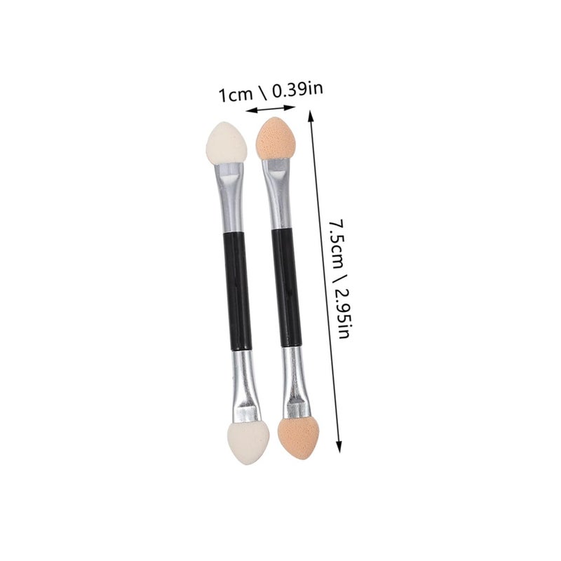 KICHOUSE 40pcs Eye Shadow Brush Set Dual-ended Aluminum Handle Latex Tips Professional Eye Cosmetic Tools for Precise Eyeshadow Application and Blending Makeup Kit for Daily Use - Image 2