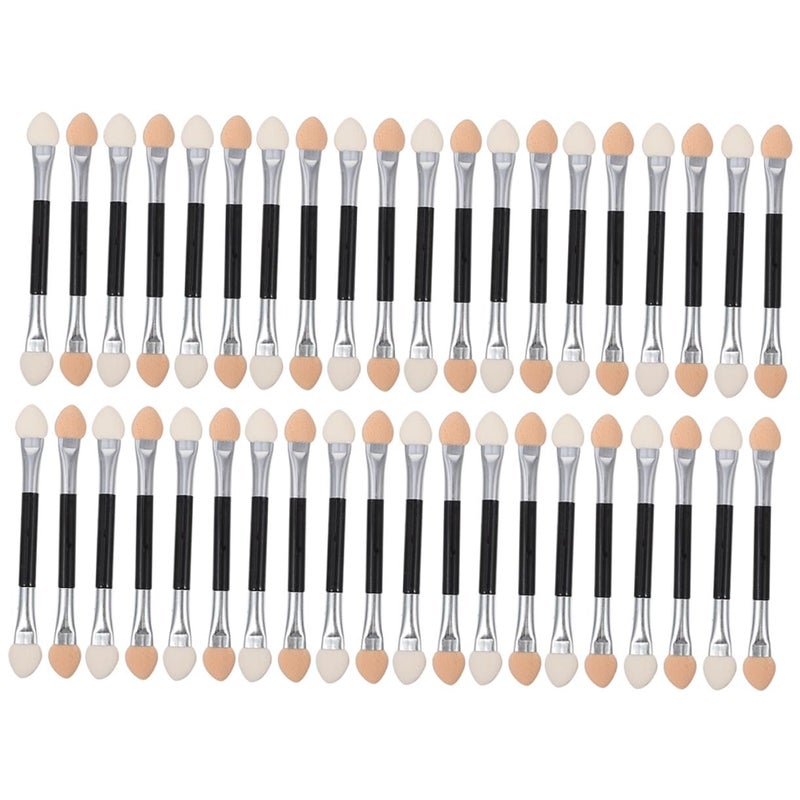 KICHOUSE 40pcs Eye Shadow Brush Set Dual-ended Aluminum Handle Latex Tips Professional Eye Cosmetic Tools for Precise Eyeshadow Application and Blending Makeup Kit for Daily Use - Image 1