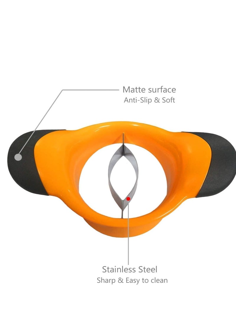SOLARAE Mango Slicer Splitter, Stainless Steel Pit Remover Tool with Ergonomic Rubber Grip Handle - Image 2