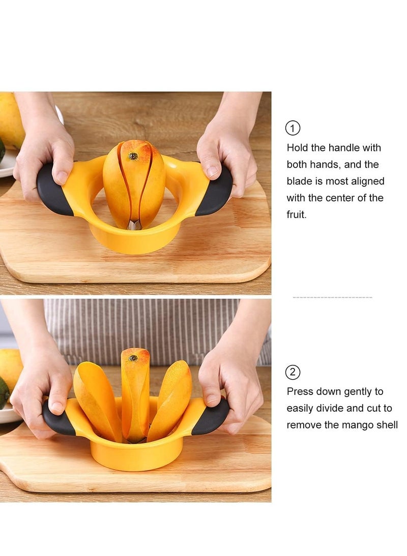 SOLARAE Mango Slicer Splitter, Stainless Steel Pit Remover Tool with Ergonomic Rubber Grip Handle - Image 4