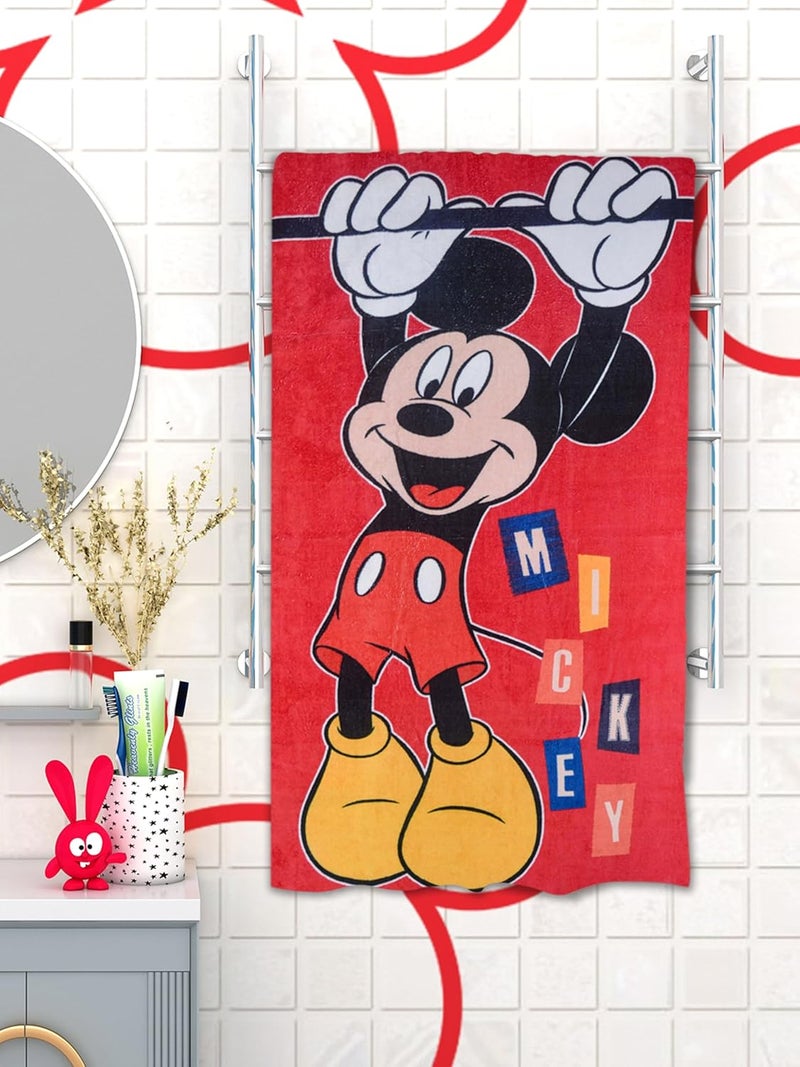 Athom Trendz Athom Living Disney Mickey Mouse Red Kids Premium Cotton Bath Towel 350 GSM 60x120 cm 