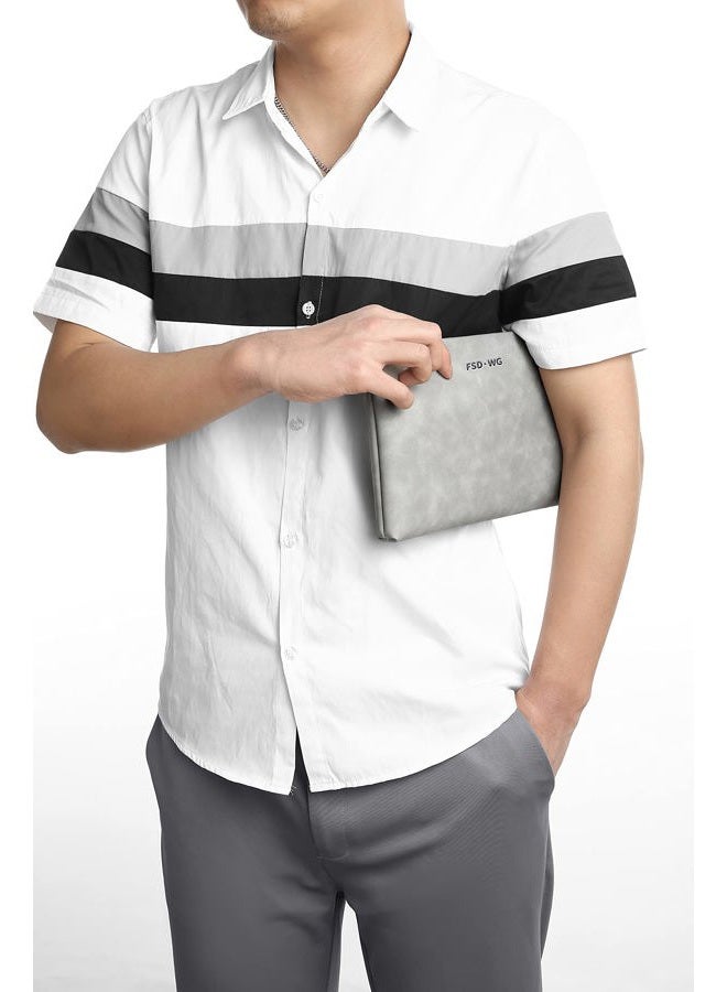 FSD.WG Mens Clutch Bag Man Purse Handbag 12 inches Large Hand Bag Big Clutch Wallet 3 COLOR, 0029black, Large - Image 2