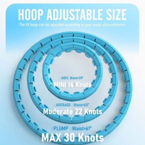 JKSHMYT Infinity Weighted Hula Exercise Hoop, for Adults Women Weight Loss Plus Size, 26/30 Detachable Links - Image 3