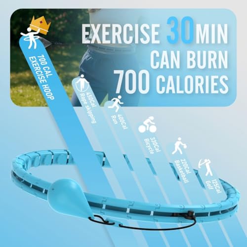 JKSHMYT Infinity Weighted Hula Exercise Hoop, for Adults Women Weight Loss Plus Size, 26/30 Detachable Links - Image 5