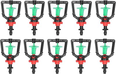 Zerodis Drip Irrigation Emitters, 10pcs Adjustable 360 Degree Sprinklers with Single Barb Micro Plant Misting Nozzles - Image 1