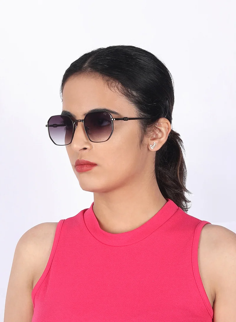 ووجلز UV- Protected  Black Hexagonal Sunglasses