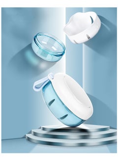 Joyelink Denture Case, Denture Dip Case, Perfect for Travelling, Denture Organiser with Filter and Magnetic Mirror (Blue and White)  - Image 3