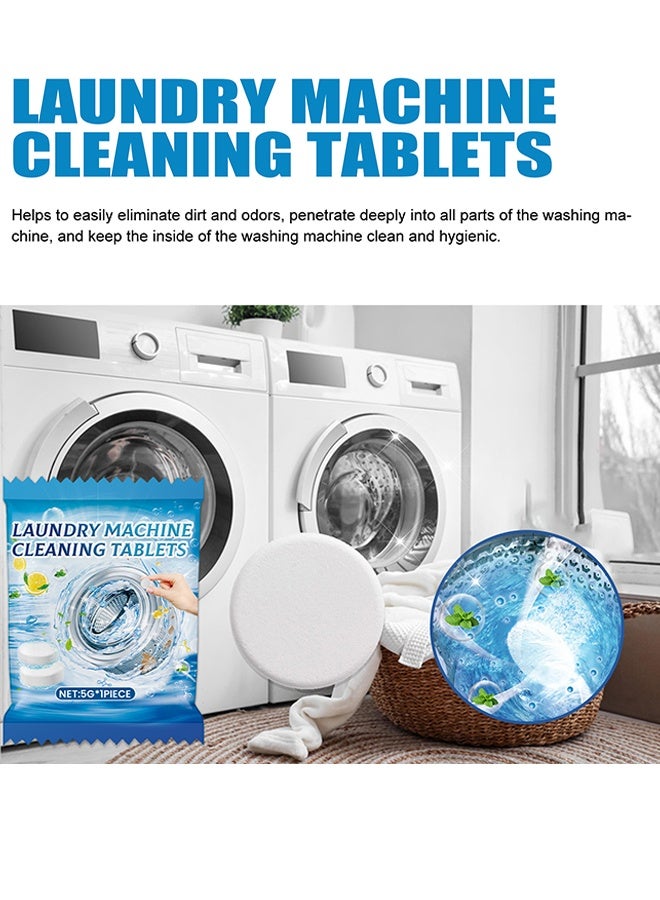 Jakehoe 20 قرصًا لتنظيف الغسالات، أقراص تنظيف عميق، متوافقة مع الغسالات عالية الأداء والتحميل العلوي والأمامي، تنظيف عميق - تزيل البقايا وتعادل الروائح - Image 5