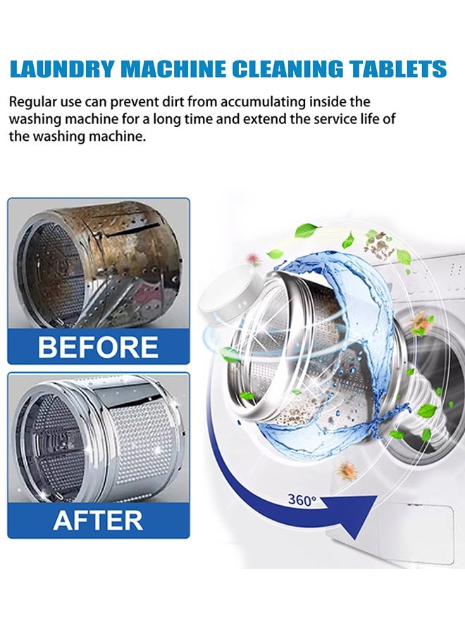 Jakehoe 20 قرصًا لتنظيف الغسالات، أقراص تنظيف عميق، متوافقة مع الغسالات عالية الأداء والتحميل العلوي والأمامي، تنظيف عميق - تزيل البقايا وتعادل الروائح - Image 4